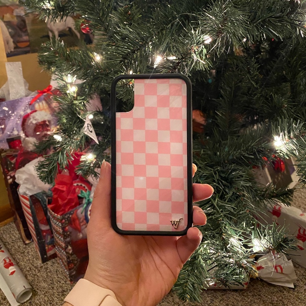 Pink Checkered Wildflower Case
